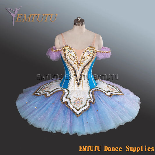 EM1242 EMTUTU Adult professional ballet tutu Blue tutu pancake performance tutus ballet stage costume women girls