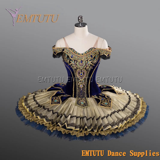 EM1245 EMTUTU Adult professional ballet tutu Gold and Black tutu pancake performance tutus ballet stage costume women girls
