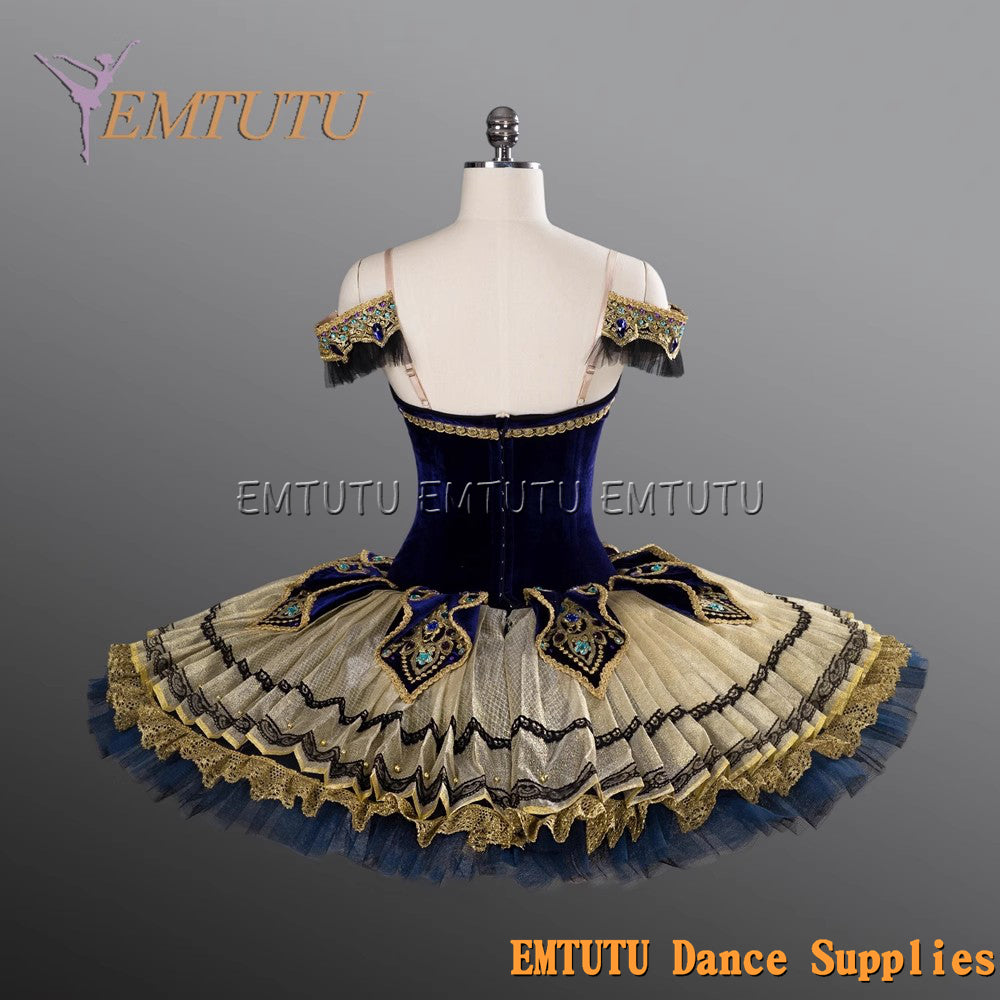 EM1245 EMTUTU Adult professional ballet tutu Gold and Black tutu pancake performance tutus ballet stage costume women girls