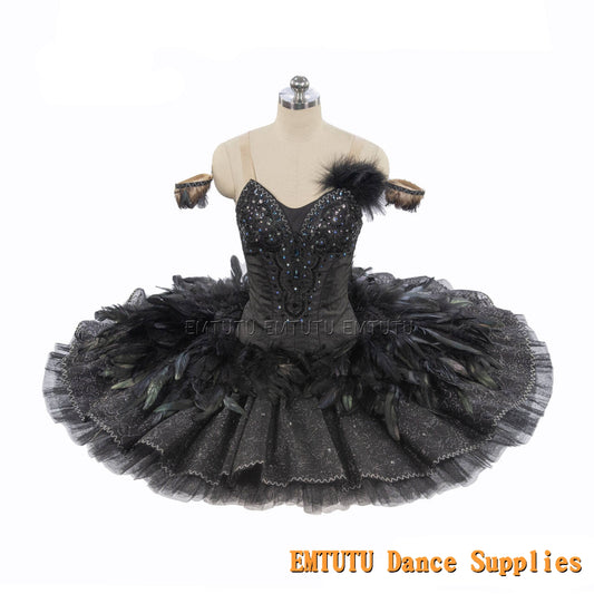 EM1167 EMTUTU Women Girls Black Professional Ballet Tutu Pink Ballet Pancake Tutu Performance Classical Ballet Tutu