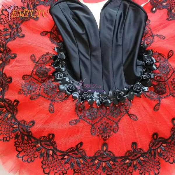 EM1179 EMTUTU Adult Women Professional Ballet Tutu Black Red or White Don Quixote Performance Tutu Ballet Attire Dress Ballet Stage Costume
