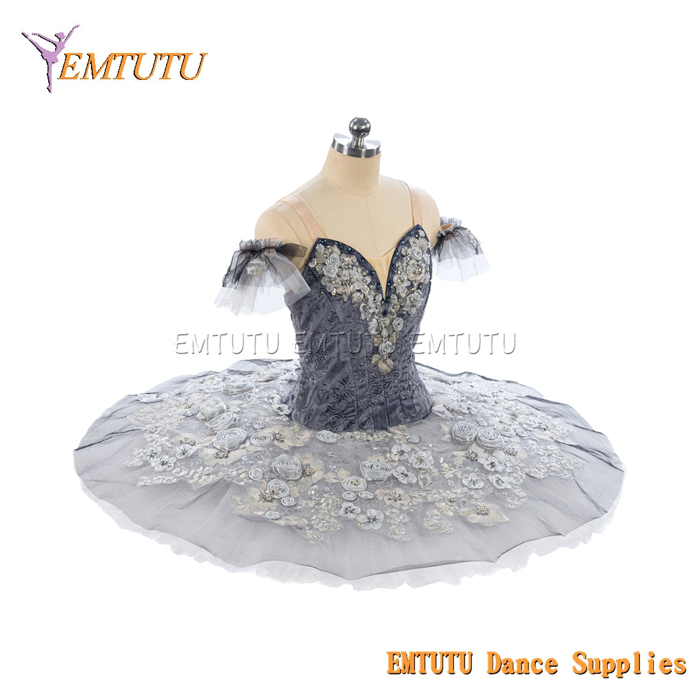 EM1212 EMTUTU Adult professional ballet tutu Grey and Black tutu pancake performance tutus ballet stage costume women girls
