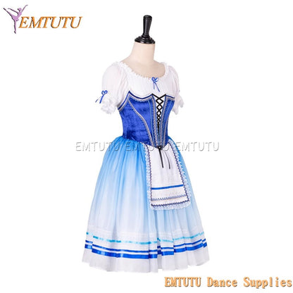 EM1301 EMTUTU Blue Degas Ballerina Professional Romantic Dress Tutu Coppelia Doll Peasant Costume Ballet