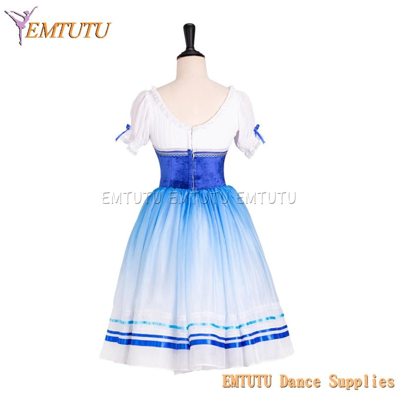 EM1301 EMTUTU Blue Degas Ballerina Professional Romantic Dress Tutu Coppelia Doll Peasant Costume Ballet