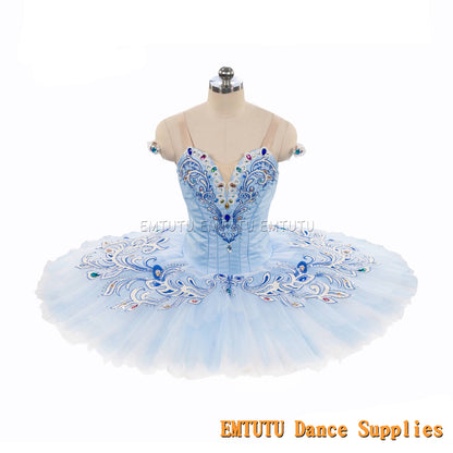 EM1278 EMTUTU Blue Bird Tutu Adult Girls Professional Ballet Tutus Blue Women Ballet Stage Costumes Ballerina Performance Tutu Dress Custom