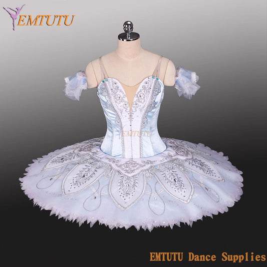 EM1386 EMTUTU  Adult Child Performance Light Blue Professional Ballet Tutu Costume