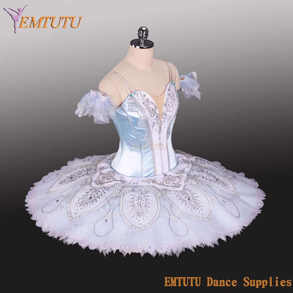 EM1386 EMTUTU  Adult Child Performance Light Blue Professional Ballet Tutu Costume