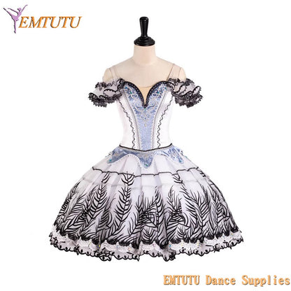 EM1394 EMTUTU Adult Child Performance Classical Paquita Tutu Black White Professional Pancake Tutu Skirt