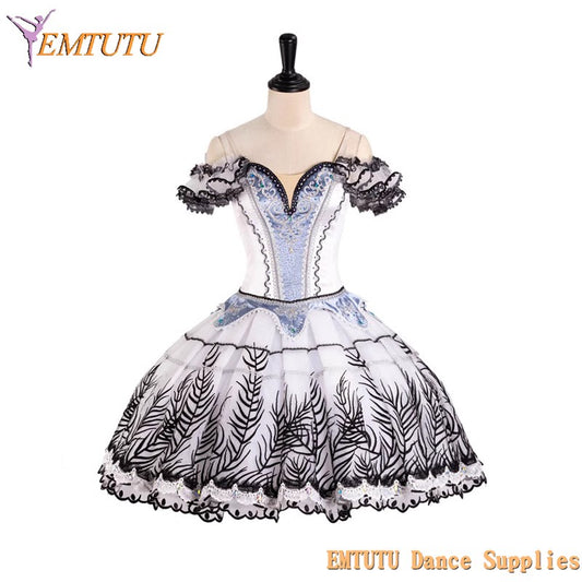 EM1394 EMTUTU Adult Child Performance Classical Paquita Tutu Black White Professional Pancake Tutu Skirt