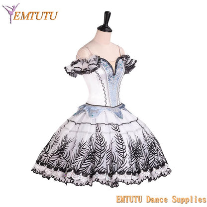 EM1394 EMTUTU Adult Child Performance Classical Paquita Tutu Black White Professional Pancake Tutu Skirt