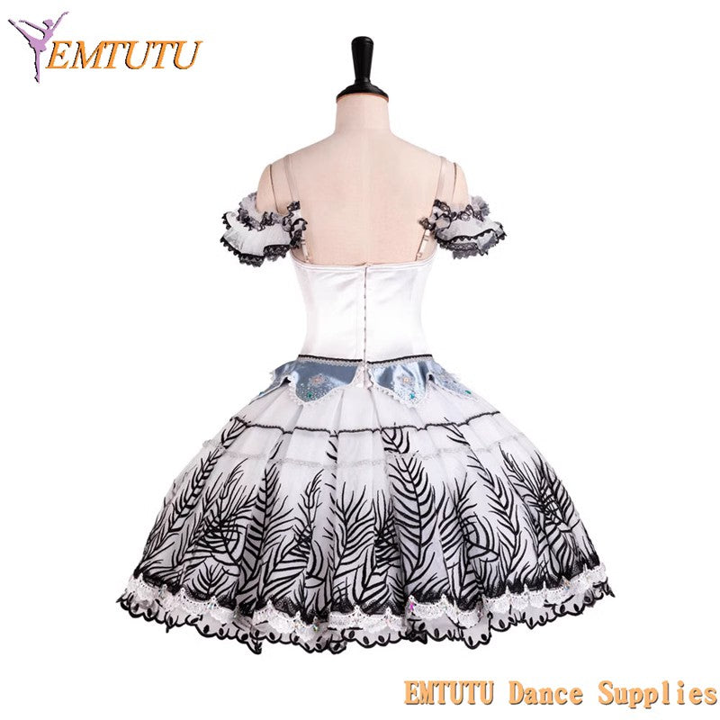 EM1394 Paquita Tutu Black White Professional Pancake Tutu Skirt