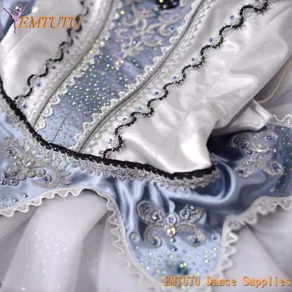 EM1394 EMTUTU Adult Child Performance Classical Paquita Tutu Black White Professional Pancake Tutu Skirt