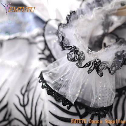 EM1394 EMTUTU Adult Child Performance Classical Paquita Tutu Black White Professional Pancake Tutu Skirt