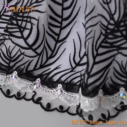 EM1394 Paquita Tutu Black White Professional Pancake Tutu Skirt