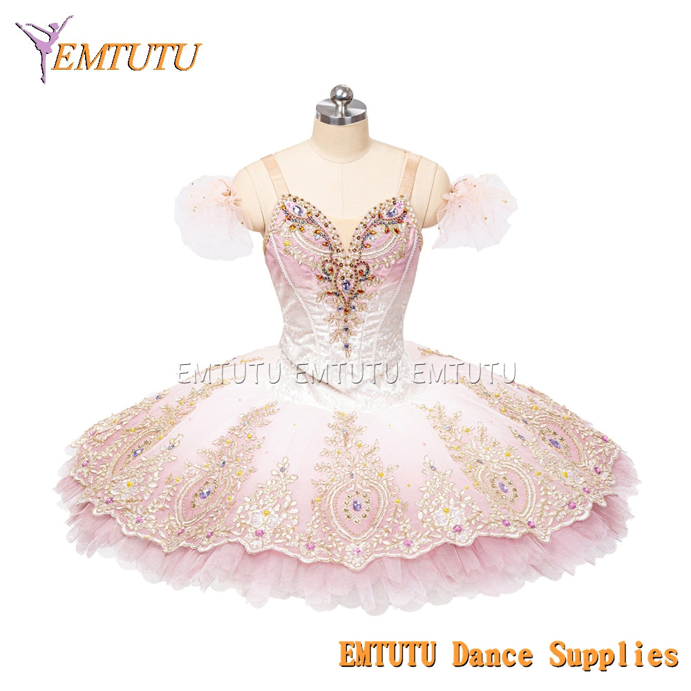 EM1467 EMTUTU Women Girls Professional Ballet Tutu Pink Ballet Pancake Tutu Performance Classical Ballet Tutu