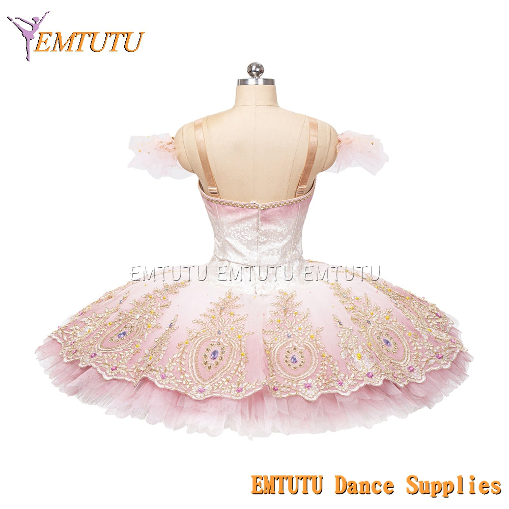 EM1467 EMTUTU Women Girls Professional Ballet Tutu Pink Ballet Pancake Tutu Performance Classical Ballet Tutu