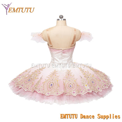 EM1467 EMTUTU Women Girls Professional Ballet Tutu Pink Ballet Pancake Tutu Performance Classical Ballet Tutu