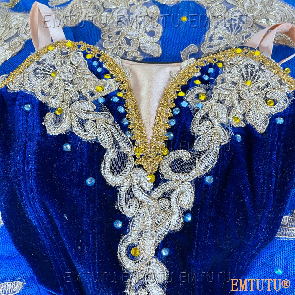 EMKB0100 EMTUTU Professional Ballet Tutu Costume Blue Women Girls Custom Made Ballet Stage Pancake Tutus Dress