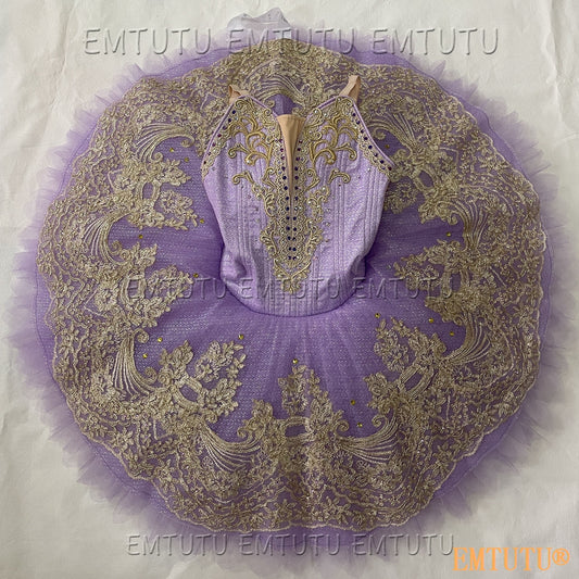 EMKB0109 EMTUTU Professional Ballet Tutu Costume Purple Women Girls Custom Made Ballet Stage Pancake Tutus Dress