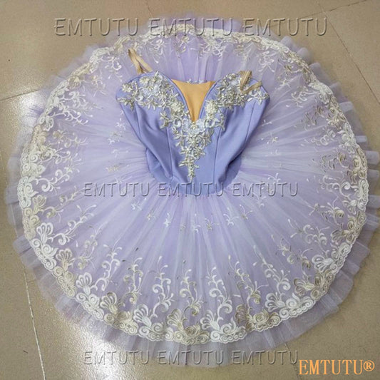EMKB0116 EMTUTU Professional Ballet Tutu Costume Purple Women Girls Custom Made Ballet Stage Pancake Tutus Dress