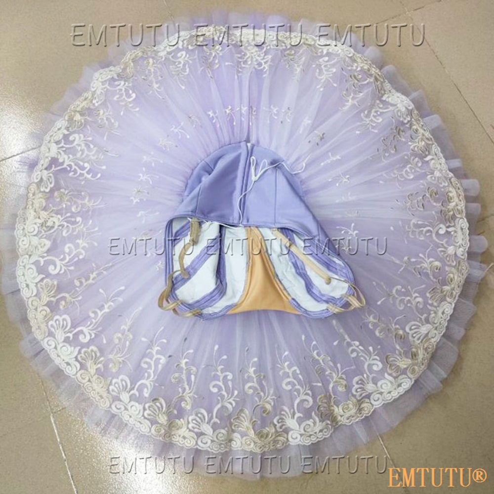 EMKB0116 EMTUTU Professional Ballet Tutu Costume Purple Women Girls Custom Made Ballet Stage Pancake Tutus Dress