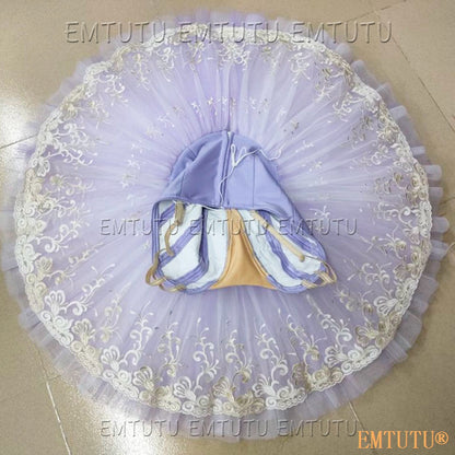 EMKB0116 EMTUTU Professional Ballet Tutu Costume Purple Women Girls Custom Made Ballet Stage Pancake Tutus Dress