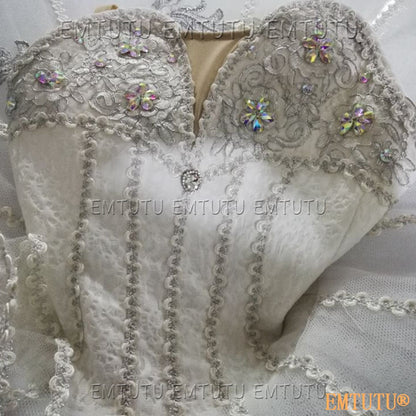 EMKB0120 EMTUTU Professional Ballet Tutu Costume White Women Girls Custom Made Ballet Stage Pancake Tutus Dress