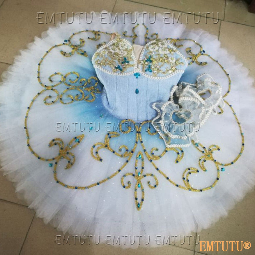 EMKB0122 EMTUTU Professional Ballet Tutu Costume White Women Girls Custom Made Ballet Stage Pancake Tutus Dress