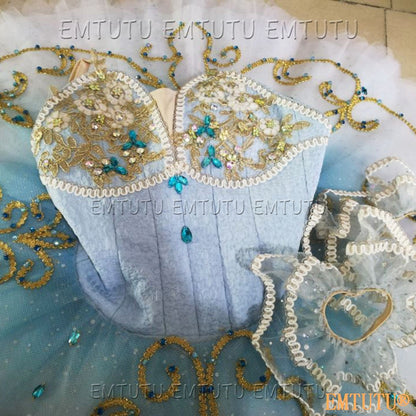 EMKB0122 EMTUTU Professional Ballet Tutu Costume White Women Girls Custom Made Ballet Stage Pancake Tutus Dress