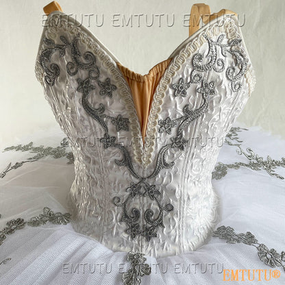 EMKB0126 EMTUTU Professional Ballet Tutu Costume White Women Girls Custom Made Ballet Stage Pancake Tutus Dress