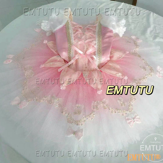 EMKB0128 EMTUTU Professional Ballet Tutu Costume Pink Women Girls Custom Made Ballet Stage Pancake Tutus Dress
