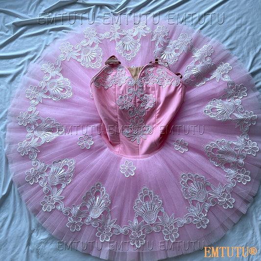 EMKB0135 EMTUTU Professional Ballet Tutu Costume Pink Women Girls Custom Made Ballet Stage Pancake Tutus Dress