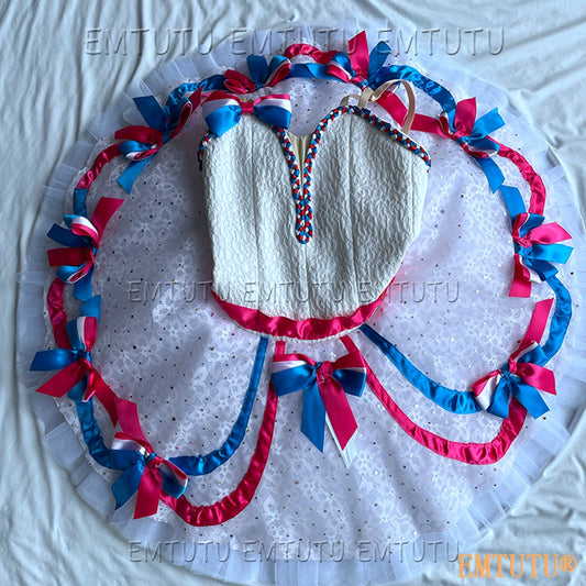 EMKB0139 EMTUTU Professional Ballet Tutu Costume Red Blue Women Girls Custom Made Ballet Stage Pancake Tutus Dress