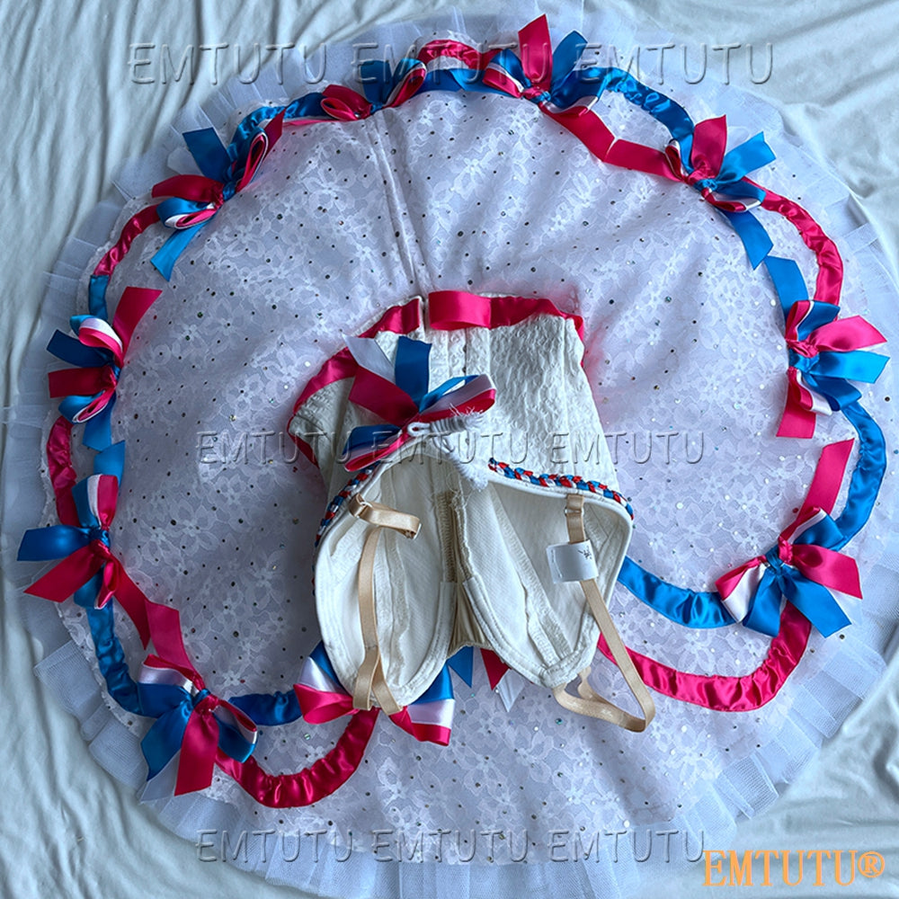 EMKB0139 EMTUTU Professional Ballet Tutu Costume Red Blue Women Girls Custom Made Ballet Stage Pancake Tutus Dress