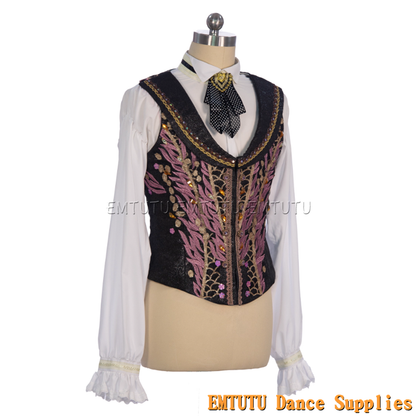 EM032 EMTUTU Customized Men's Ballet Tunic Professional Ballet Costumes for Male Long Sleeve Ballet Jacket for performance