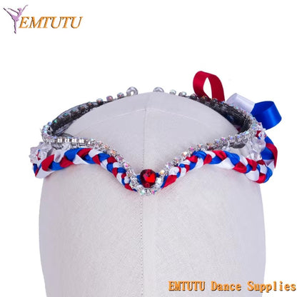 MD011 EMTUTU Professional Ballet Headpiece Flames of Paris Ballet Stage Tiara Crown White Red Blue Ballet Headdress Custom Made