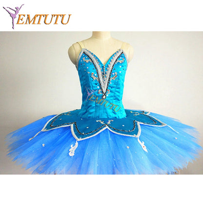 ST289  EMTUTU Adult Le Corsaire professional ballet tutu Blue Women performance pancake tutus Blue Bird ballet stage costume Custom Made