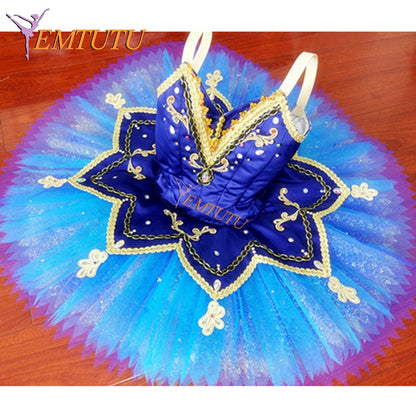 ST289  EMTUTU Adult Le Corsaire professional ballet tutu Blue Women performance pancake tutus Blue Bird ballet stage costume Custom Made