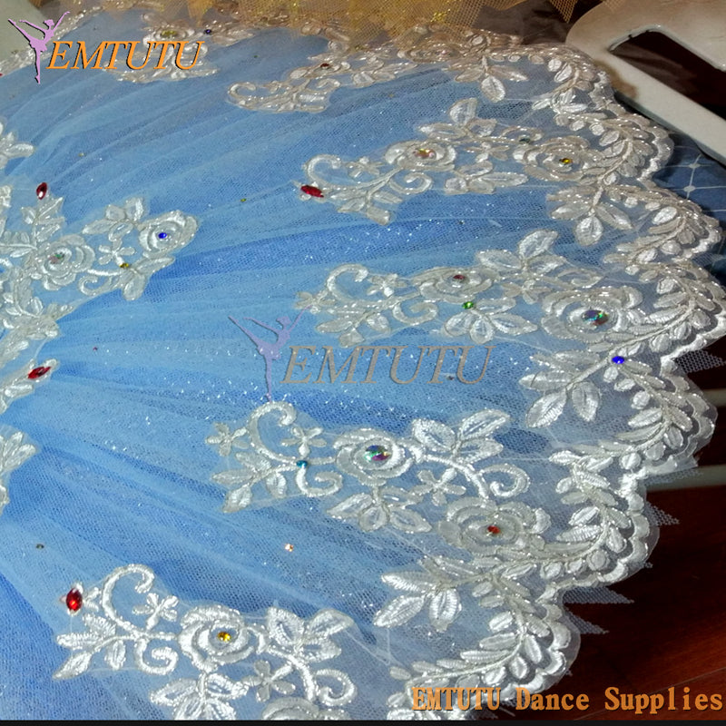 ST322 EMTUTUWomen professional ballet tutu Blue Sleeping Beauty performance pancake tutus Nutcracker ballet stage costume Custom Made
