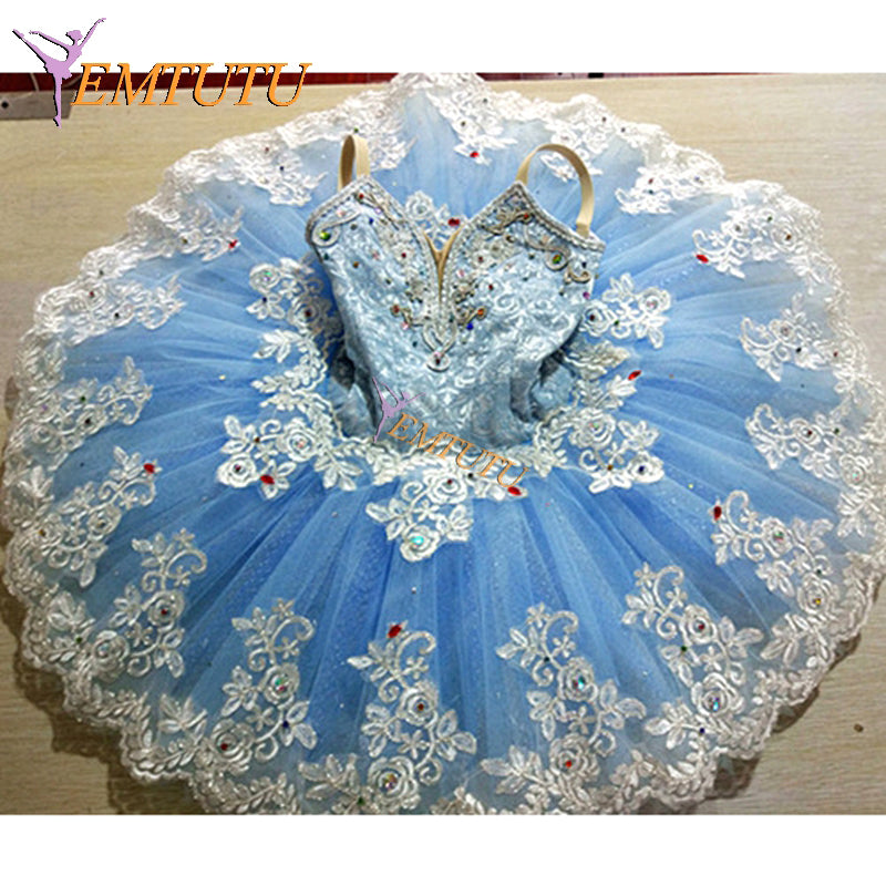 ST322 EMTUTUWomen professional ballet tutu Blue Sleeping Beauty performance pancake tutus Nutcracker ballet stage costume Custom Made