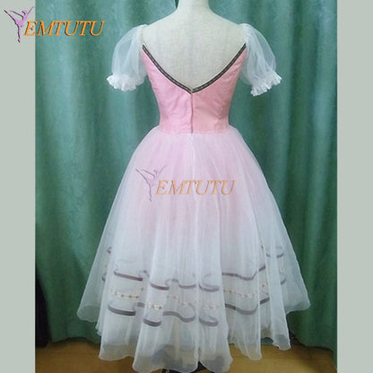 ST220 EMTUTU Adult Village Girl Professional ballet long tutu Blue Peasant romantic Ballet tutu Dress Professional ballet stage costume Pink