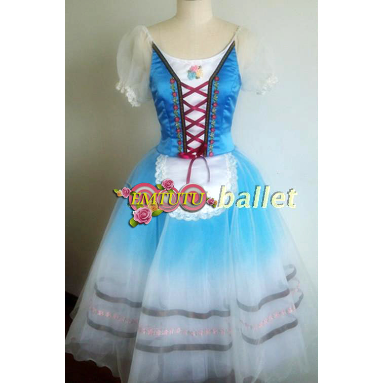 ST220 EMTUTU Adult Village Girl Professional ballet long tutu Blue Peasant romantic Ballet tutu Dress Professional ballet stage costume Pink