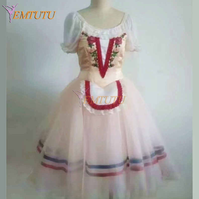 ST220 EMTUTU Adult Village Girl Professional ballet long tutu Blue Peasant romantic Ballet tutu Dress Professional ballet stage costume Pink