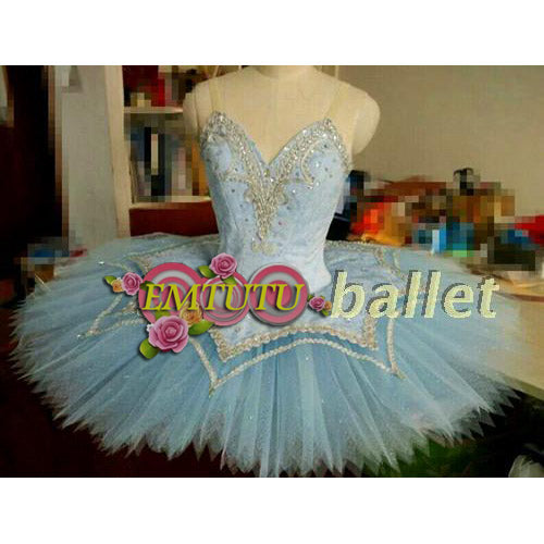 ST223 EMTUTU Swan Lake  Adult Professional Ballet Tutu Silver White Women Snow Queen Ballet Costume Classical Performance Pancake Tutus