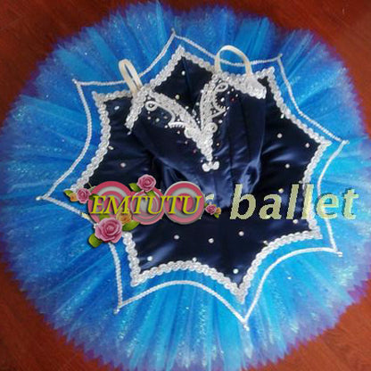 ST223 EMTUTU Swan Lake  Adult Professional Ballet Tutu Silver White Women Snow Queen Ballet Costume Classical Performance Pancake Tutus
