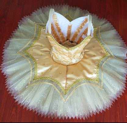 ST223 EMTUTU Swan Lake  Adult Professional Ballet Tutu Silver White Women Snow Queen Ballet Costume Classical Performance Pancake Tutus