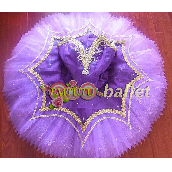 ST223 EMTUTU Swan Lake  Adult Professional Ballet Tutu Silver White Women Snow Queen Ballet Costume Classical Performance Pancake Tutus