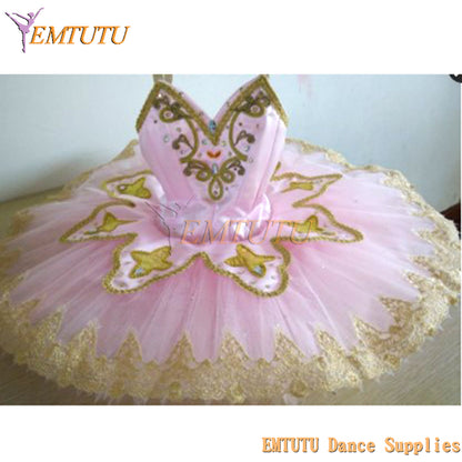 ST263 EMTUTU Women Professional Ballet Tutus Pink Gold Adult Raymonda Platter Pancake Tutu Custom Made Classical Ballet Costumes