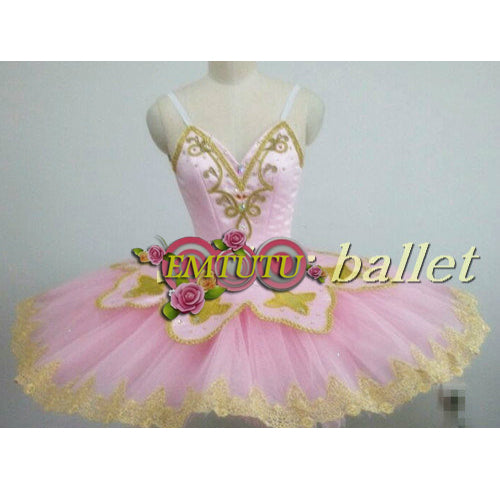 ST263 EMTUTU Women Professional Ballet Tutus Pink Gold Adult Raymonda Platter Pancake Tutu Custom Made Classical Ballet Costumes