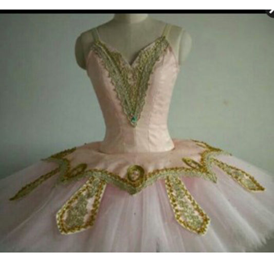 ST278 EMTUTU White Gold Professional Ballet Tutu Classical Ballet Tutus Women Sleeping Beauty Ballet Stage Costume Dress Performance tutu